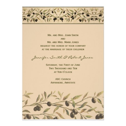 Olive Branch: A Tuscan Touch Custom Invitations