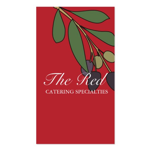 olive branch chef catering business card, The R... (front side)