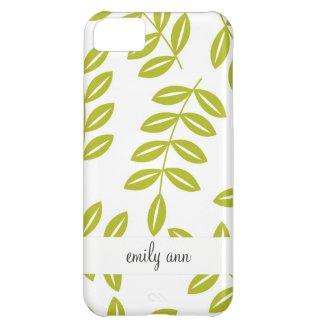 Olive fern on White Pattern Case For iPhone 5C