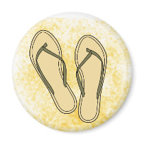 Olive Flip Flops Magnet by jmagnum Olive Flip Flops Magnet