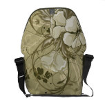 Olive floral swirls Rickshaw messenger bag