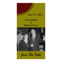 Olive Green and Brown Modern Wedding Photo Cards