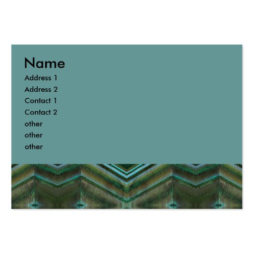 Olive Green and Teal  pattern Business Card Template