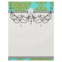 olive green and tiffany fleur damask custom flyer