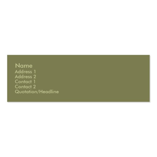 Olive Green Business Card (front side)