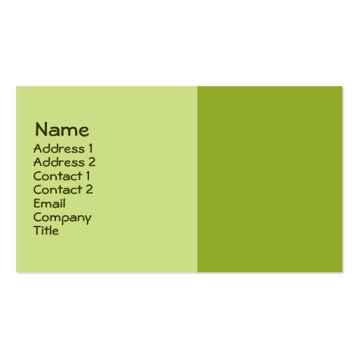 olive green business card template