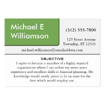 Olive Green Corner RESUME Business Cards business cards