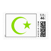 Olive Green Crescent & Star.png Postage