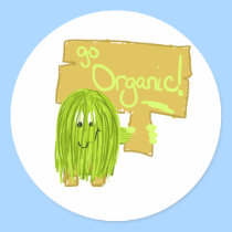 Olive Green Go Organic stickers