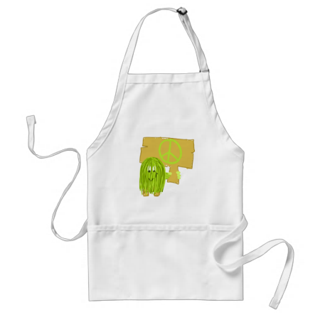 Olive Green Peace Person Aprons