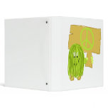 Olive Green Peace Person Vinyl Binders