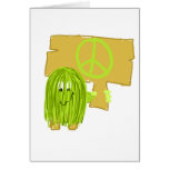 Olive Green Peace Person Greeting Card
