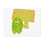 Olive Green Peace Person Postcards