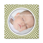Olive green photo frame fridge magnet