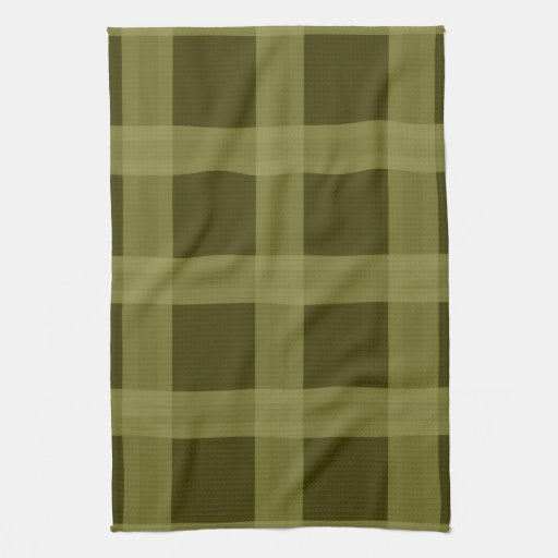 Olive Green Plaid Kitchen Towels Zazzle