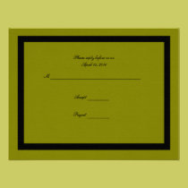 Olive Green R.S.V.P Wedding Card invitations