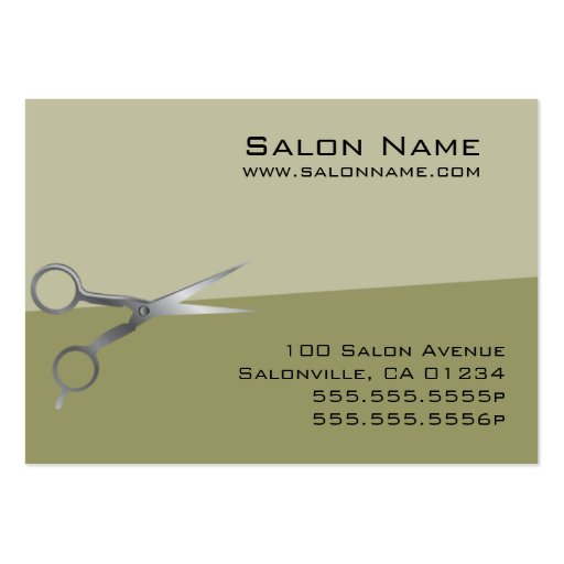 Olive Green Salon Business and Punch Cards Business Card