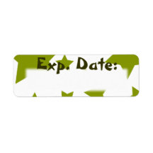 Olive Green Stars Expiration Date Labels