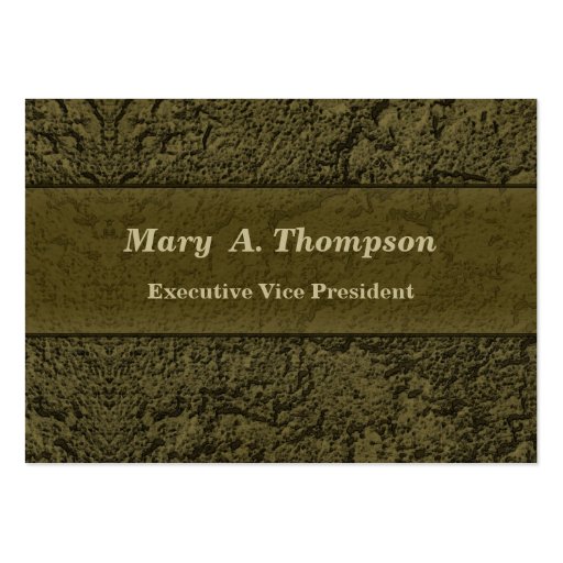 Olive Green Stucco Texture Business Card Templates (front side)
