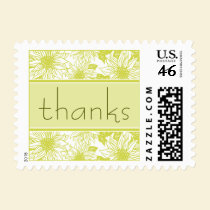 Olive Green Sunflower Thank You Wedding Stamp stamps