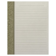 Olive Green Swirl Pattern Lined Binder Paper letterhead