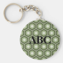 Olive Green Tiled Hex Keychain