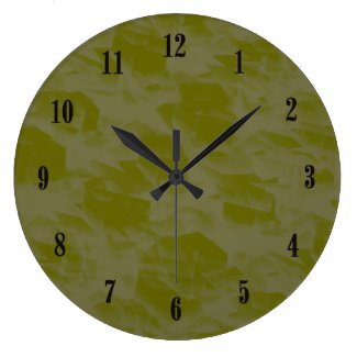 Olive Green Wall Clock with Black Numbers