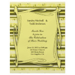 Olive Green Yellow  Striped Wedding Full Color Flyer