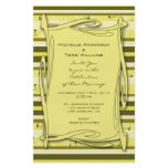 Olive Green Yellow  Striped Wedding flyers
