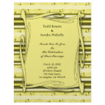 Olive Green Yellow  Striped Wedding Customized Letterhead