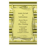 Olive Green Yellow  Striped Wedding stationery