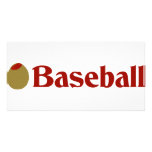 Olive (I Love) Baseball Photo Greeting Card