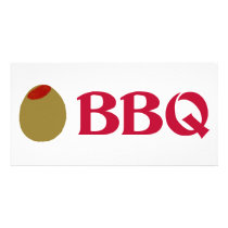 Olive (I Love) BBQ Personalized Photo Card
