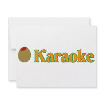 Olive (I Love) Karaoke invitations