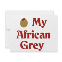 Olive (I Love) My African Grey invitations