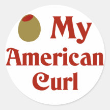 Olive (I Love) My American Curl Stickers