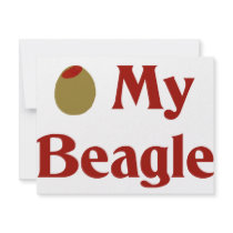 Olive (I Love) My Beagle invitations