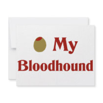 Olive (I Love) My Bloodhound invitations