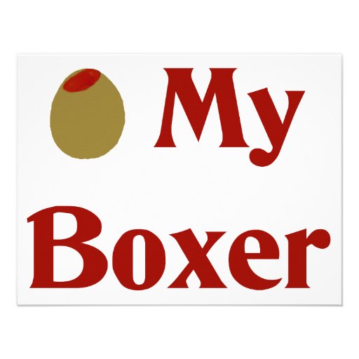 Olive (I  Love) My Boxer Personalized Announcements