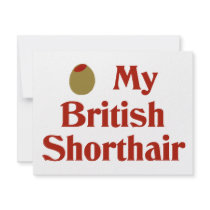 Olive (I Love) My British Shorthair invitations