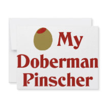 Olive (I Love) My Doberman Pinscher Personalized Announcements