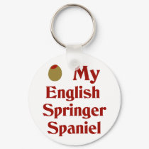 Olive (I Love) My English Springer Spaniel keychains