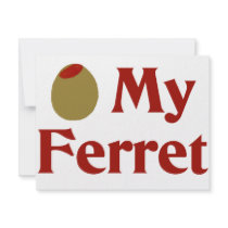Olive (I Love) My Ferret Personalized Announcement