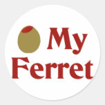 Olive (I Love) My Ferret Round Stickers