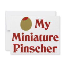 Olive (I Love) My Miniature Pinscher invitations by OliveShop Olive (I Love) My Miniature Pinscher invitations