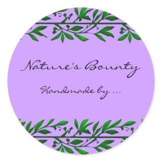 Olive Leaf Custom Recipe or Soap Label Stickers sticker