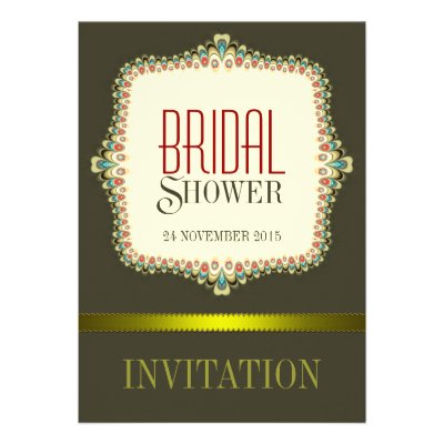 Olive Modern Vintage Bridal Shower Invitation