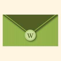 Olive Monogram Elegant Envelope Business Cards business cards