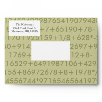 Olive Numbers Envelope envelope