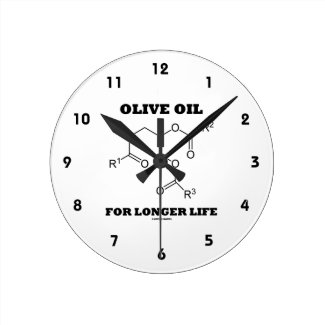 Olive Oil For Longer Life (Molecule) Round Wallclock